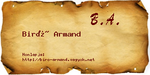 Biró Armand névjegykártya