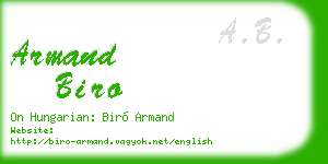 armand biro business card
