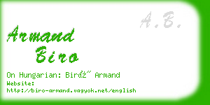 armand biro business card